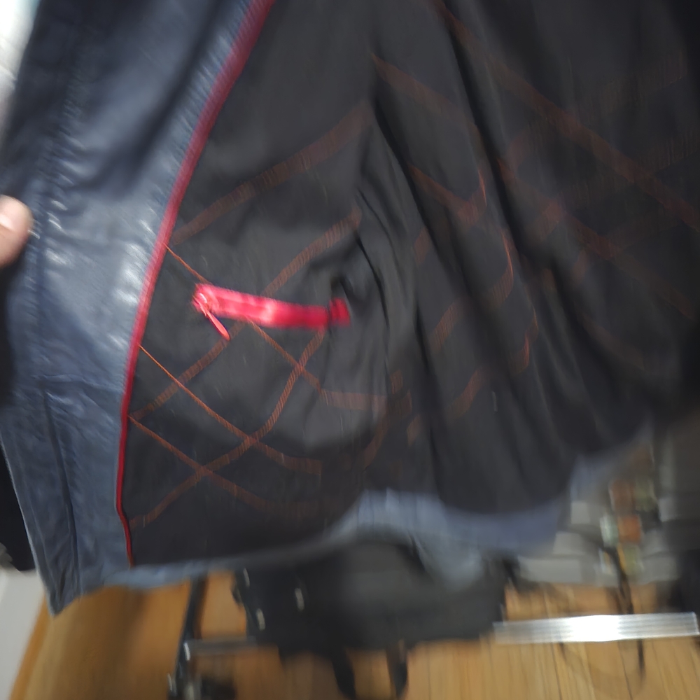 Hugo Boss Blue Leather Jacket - Picture 6 of 8